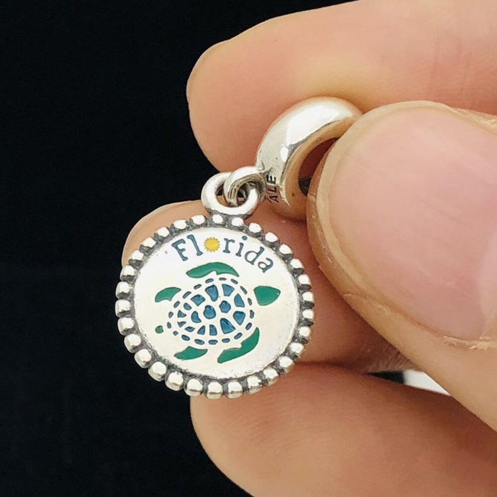 ✨🔥Pandora Florida Turtle Dangle Charm S925 Sterling silver Jewelry